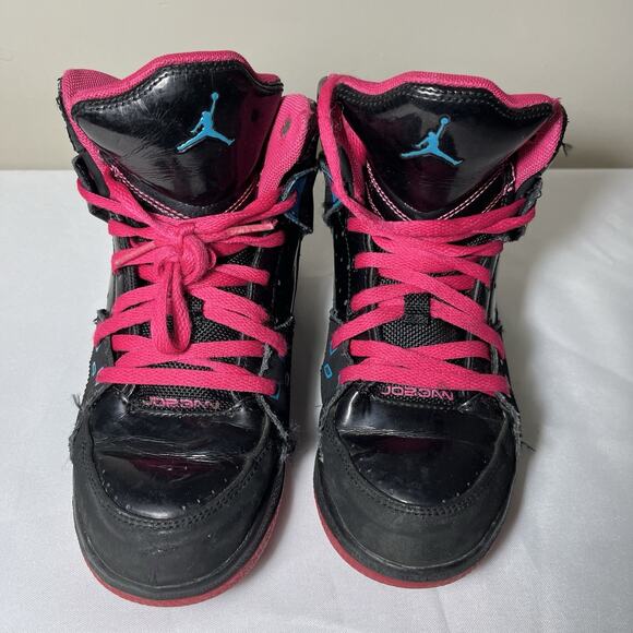 2013 Nike Air Jordan SC1 Black/Dynamic Blue/Vivid Pink Youth Shoes Size 3Y Retro - Picture 3 of 9